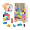 Holz 3D Puzzle 42 Teile, Tetris Geometrie Spiel, Denkspiel Produktbild-Vorschau 1
