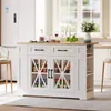 Merax Mobile: isola da cucina da 120 cm con ante in vetro e Anteprima dell’immagine prodotto 3