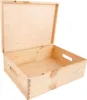 An open wooden box with a lid, shown from a slightly elevated angle against a white background. Produktbild-Vorschau
