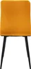 A single chair with a yellow velvet seat and back, supported by four black metal legs, is shown from the back against a white background. Náhled obrázku produktu