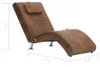 vidaXL Masážne lehátko s vankúšom Brown Suede Look Náhľad obrázku produktu 8