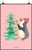 Mr. & Mrs. Panda Bild Pinguin Weihnachtsbaum DIN A2 - Rot Produktbild-Vorschau 1