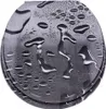 A close-up, top-down view of a toilet seat with water droplets on its surface. Produktbild-Vorschau