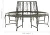 vidaXL Garten-Baumbank 160 cm Stahl Produktbild-Vorschau 6