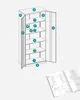 An illustration showing the assembly instructions for a metal storage cabinet, with various parts labeled with letters. A manual is shown in the foreground. Náhled obrázku produktu