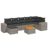 The Living Store 8-tlg. Garten-Sofagarnitur mit Kissen Grau Produktbild-Vorschau 3