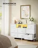 SONGMICS Kommode mit 8 Stoffschubladen, TV-Schrank mit LED Produktbild-Vorschau 2