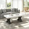 Merax salontafel met X-vormige poten, moderne salontafel Productafbeelding-voorbeeld 8