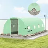 Outsunny 6x3x2 meter kas, loopkas met 8 ramen, stalen Productafbeelding-voorbeeld 3