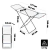 A diagram showing the dimensions of a drying rack, with a weight icon. Náhľad obrázku produktu