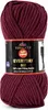 A ball of burgundy yarn with a label wrapped around it. Anteprima dell’immagine prodotto
