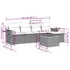 Design 6-tlg. Garten-Sofagarnitur mit Kissen Schwarz Poly Produktbild-Vorschau 3