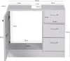 Mobile lavabo Wohnling 54 x 63 x 30 cm 1 anta, 3 cassetti, Anteprima dell’immagine prodotto 2