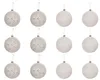 Weihnachtskugeln Kunststoff Schneeflocken Streifen 8cm Produktbild-Vorschau 1