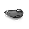 A black plastic sled on a white background. Produktbild-Vorschau