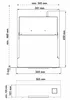 Technical drawing with dimensions of a ritter Einbau-Sockelsauger SES 10. Podgląd zdjęcia produktu