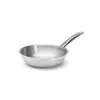 A stainless steel frying pan on a white background. Voir les images du produit