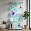 INONEFT Glazen vitrine met LED-verlichting, dubbele deuren, Productafbeelding-voorbeeld 1