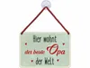 Kulthänger Blechschild Hier wohnt der beste Opa der Welt KH Produktbild-Vorschau 2