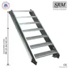 A metal staircase with seven steps is shown against a white background. A measurement scale is indicated on the left side of the image. Produktbild-Vorschau