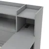 A close-up view of a gray shelving unit with integrated power outlets and USB ports. Podgląd zdjęcia produktu