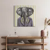 Elephant in a jacket – Leinwandbild Wandbild – 60x60 cm – Produktbild-Vorschau 2