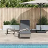vidaXL Sonnenliege mit Rollen und Auflage Grau Poly Rattan Produktbild-Vorschau 2