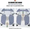 A split image showing a shower chair with a shower head attachment. Produktbild-Vorschau