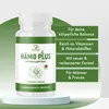 A product shot of a bottle of supplements with marketing text on the right. Produktbild-Vorschau