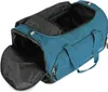 An open teal duffel bag with black interior. Podgląd zdjęcia produktu