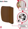 A product image showing a brown balcony door handle with accompanying marketing text and graphics. Anteprima dell’immagine prodotto