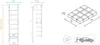 Multiple views of a gymnastics ladder and a diagram of a product with dimensions. Produktbild-Vorschau