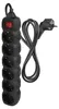 Steckdosenleiste 1,5 m / 6 Steckdosen / Schalter / schwarz / PVC / 1,5 mm2 Anteprima dell’immagine prodotto