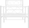 A white metal bed frame shown from the front. Náhľad obrázku produktu