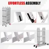 A collage of images showing a multi-purpose ladder and close-ups of its assembly features. Anteprima dell’immagine prodotto