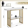 COSTWAY 2-stöckiger Konsolentisch, Marmormuster Couchtisch Produktbild-Vorschau 6