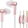 A pair of rose gold in-ear headphones with white ear tips and a 3.5mm jack connector are displayed against a white background. Produktbild-Vorschau
