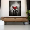 Hände mit Herz Abstract Pop Art Leinwandbild Wandbild Produktbild-Vorschau 3