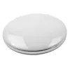 A white, oval-shaped makeup mirror with a silver trim, shown from a slightly elevated angle against a white background. Produktbild-Vorschau