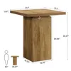 A square bar table with a pedestal base, shown with dimensions indicated by callouts. Produktbild-Vorschau