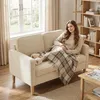 HOMCOM Sofa 2 Sitzer Couch mit 2 Wurfkissen, Stauraum Produktbild-Vorschau 2