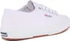 A white Superga sneaker is shown from the side. Voir les images du produit