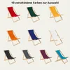 A collage of 10 different colored deck chairs. Produktbild-Vorschau