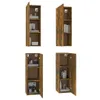Eleganter Möbel TV-Schränke 4er Set Räuchereiche 30,5x30x90 Produktbild-Vorschau 3