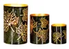3er Set Windlichter H10-20cm Teelichthalter Grün Gold Produktbild-Vorschau 1