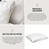 A collage of images showing a pillow, marketing text, and a recycling symbol. Produktbild-Vorschau