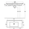 ZUNO 100 Lavabo in Vetroceramica 100x45cm, bianco Anteprima dell’immagine prodotto 4