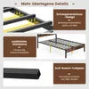 Collage of images showing details of a metal bed frame. Podgląd zdjęcia produktu