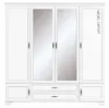 A white wardrobe with mirrored doors and drawers, presented against a white background. Produktbild-Vorschau