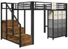 Hochbett 140x200 cm Metall Schwarz, platzsparendes Produktbild-Vorschau 14
